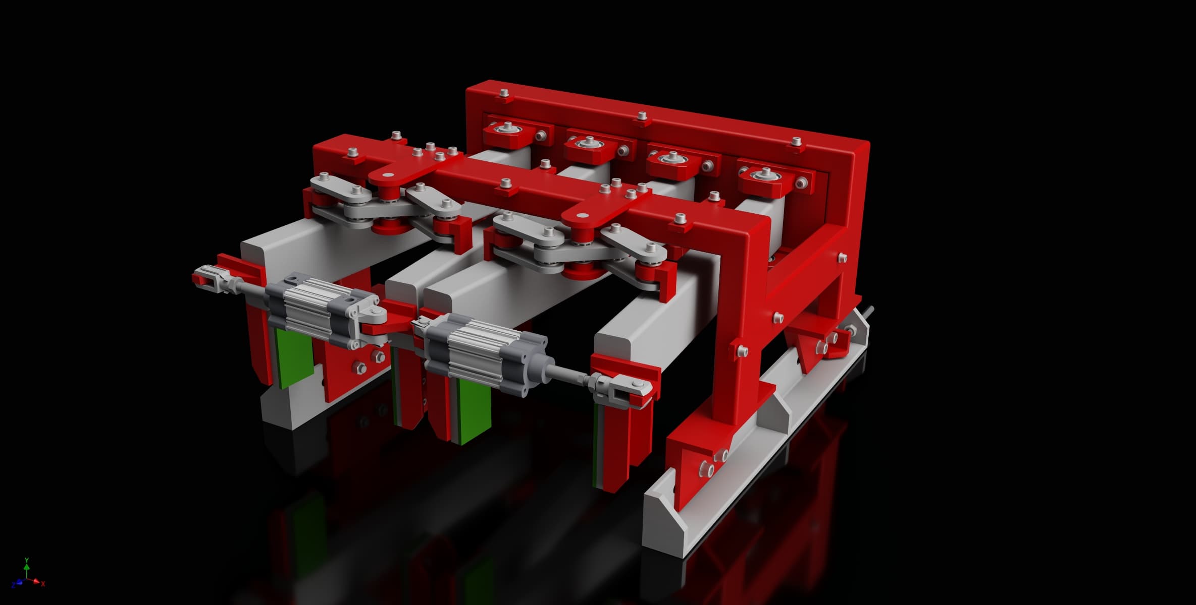 Moving frame and solid bracket assembly